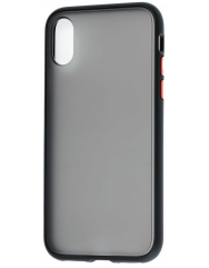 Чехол LikGus Maxshield матовый iPhone XS Max (черно-красный) 