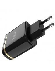 Сетевое зарядное устройство Hoco C39A (2,4A) 2 USB LED (черный)