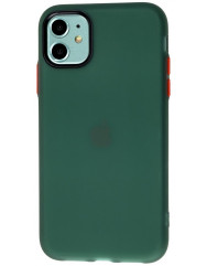 Чохол силіконовий матовий iPhone 11 (зелено-червоний)