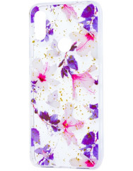 Силіконовий чохол Xiaomi Redmi 7 (фіолетові квіти)