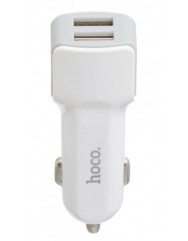 Автомобільний зарядний пристрій + кабель Hoco Z23 2.4 / 2 USB (White)
