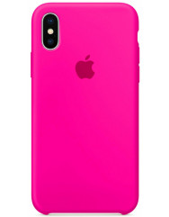 Чехол Silicone Case iPhone X/Xs (ярко-розовый)