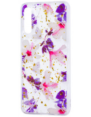 Силіконовий чохол Samsung M10 (фіолетові квіти)