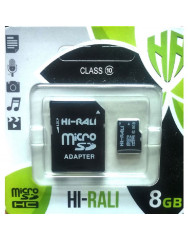 Карта памяти Hi-Rali microSDHC 8gb (10cl) + adapter