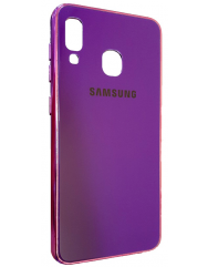 Чехол Glass Case Brand Samsung A20 / A30 (фиолетовый)