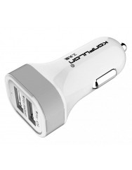 Автомобільний зарядний пристрій Konfulon C17 Dual-USB 2.1A (White)