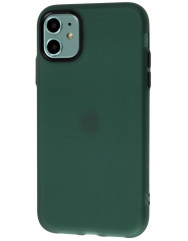 Чохол силіконовий матовий iPhone 11 (зелено-чорний)