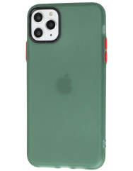 Чехол силиконовый матовый iPhone 11 Pro (зелено-красный)