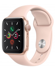 Apple Watch Series 5 40mm Gold Aluminum Case with Pink Sand Sport Band (MWV72)