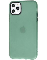 Чехол силиконовый матовый iPhone 11 Pro (зелено-черный)