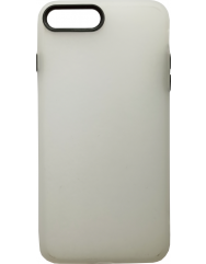 Чохол силіконовий матовий iPhone 7/8 Plus (біло-чорний)