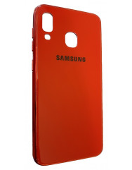 Чохол Glass Case Brand Samsung A40 (червоний)