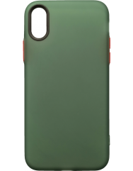 Чохол силіконовий матовий iPhone XS Max (зелено-червоний)