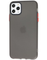 Чехол силиконовый матовый iPhone 11 Pro (черно-красный)