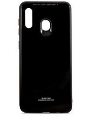 Чехол Glass Case Samsung Galaxy A20 / A30 (черный)