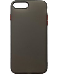 Чохол силіконовий матовий iPhone 7/8 Plus (чорно-червоний)