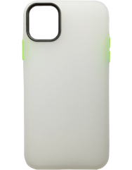 Чохол силіконовий матовий iPhone 11 (біло-салатовий)