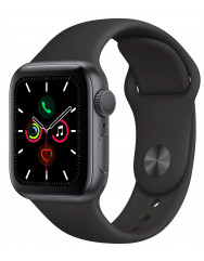 Apple Watch Series 5 44mm Space Gray Aluminum Case with Black Sport Band (MWVF2)