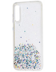 Чехол силиконовый блестки Samsung Galaxy A50 / A50s / A30s (прозрачный)