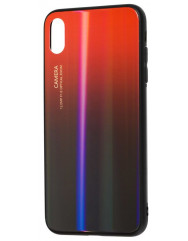 Чехол Glass Case Gradient iPhone XS Max (красный-черный)
