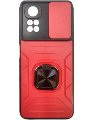 Чехол Camshield Flash Ring + подставка Poco X4 Pro (красный)