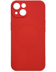 Чехол Silicone Case + MagSafe iPhone 13 (красный)