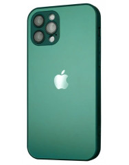 Silicone Case 9D-Glass Box iPhone + MagSafe 12 Pro (Green)