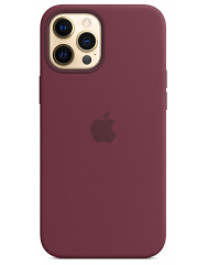 Чехол Silicone Case with MagSafe iPhone 12 Pro Max (Plum)