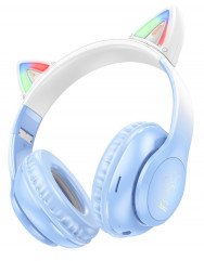 Накладні навушники Hoco W42 Cat (Crystal Blue)