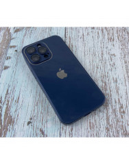 Silicone Case 9D-Glass Box iPhone 13 (Navy Blue)