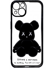 Чохол TPU BearBrick Transparent iPhone 14 (Black)