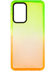 Чехол TPU+PC Gradient для Samsung Galaxy A52 (Салатовый/Оранжевый)