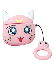 Чохол для AirPods Anime з кільцем (Кіт Луна рожевий)