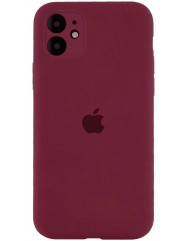 Чохол Silicone Case Separate Camera iPhone 12 (бордовий)