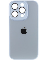 Silicone Case 9D-Glass Mate Box iPhone 14 Pro (Blue)