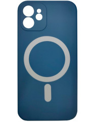Чехол Silicone Case + MagSafe iPhone 12 (синий)