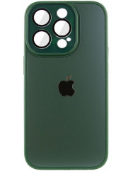 Silicone Case 9D-Glass Mate Box iPhone 13 Pro Max (Forest green)