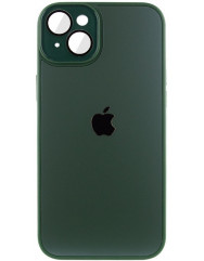 Silicone Case 9D-Glass Mate Box iPhone 14 Plus (Forest green)