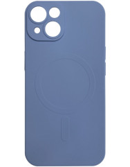Чохол Silicone Case + MagSafe iPhone 14 (сіро-синій)