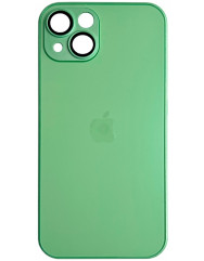 Silicone Case 9D-Glass Box iPhone 13 (Light Green)