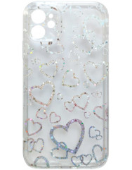 Case Laser TPU for iPhone 11 (Hearts)