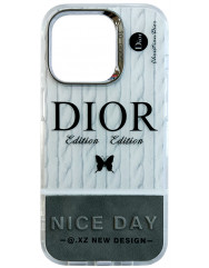 Luxury Premium Case for iPhone  15 Pro  (Dior black/white)