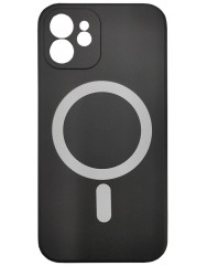 Чехол Silicone Case + MagSafe iPhone 11 (черный)