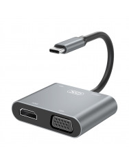 USB-хаб XO HUB001 4 in 1 HDMI/VGA/USB3.0 (Black)