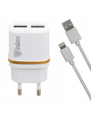 Мережевий зарядний пристрій Inkax CD-11 + кабель Lightning (White)