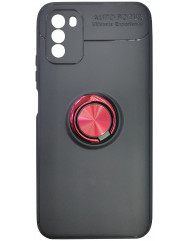 Чехол ColorRing + подставка Xiaomi Redmi 9T / Poco M3 (черный/красный)