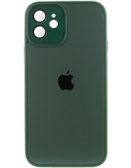 Silicone Case 9D-Glass Mate Box iPhone 12 (Forest green)