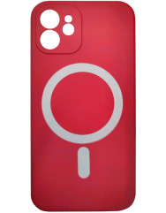 Чехол Silicone Case + MagSafe iPhone 11 (красный)
