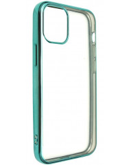 Чохол прозорий глянцева рамка Full Camera iPhone 13 (зелений)