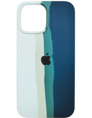 Чехол Silicone Case iPhone 11 (белый/синий)